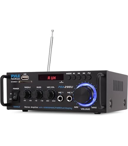 Pyle Bluetooth Amplifier - Dual Channel Stereo Receiver, Powerful